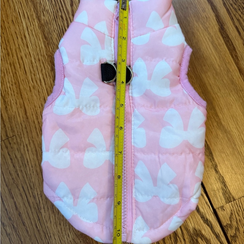 Pink Dog Jacket Vest with White Bows size S